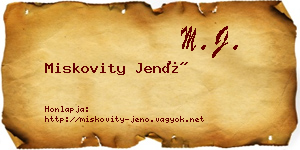 Miskovity Jenő névjegykártya